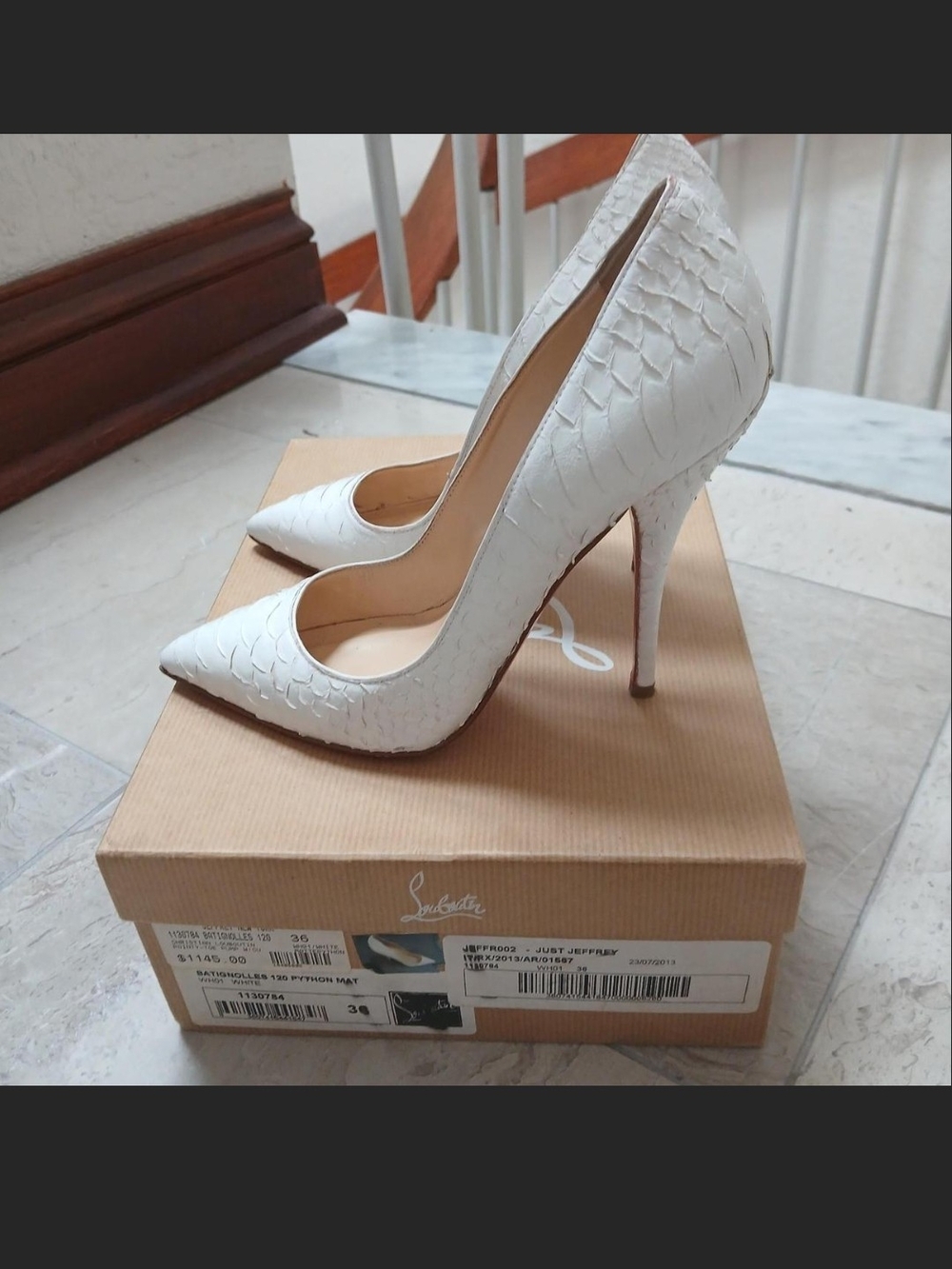 Christian Louboutin python batignolles 120mm heels